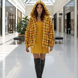 U Olympia Plaid Punk Jacket Unisex S/M Grunge Checkered Streetwear Style 1134113